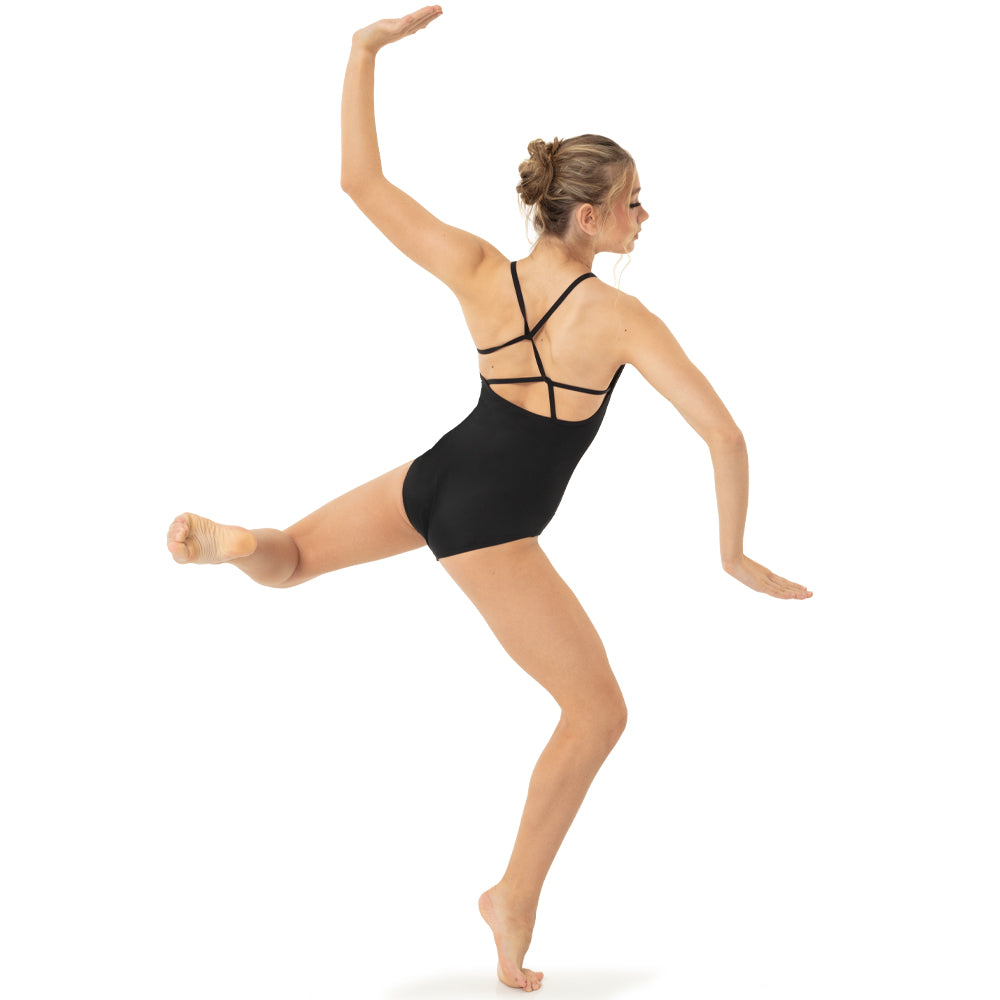 Scoopneck Asymmetrical Strap Back Leotard