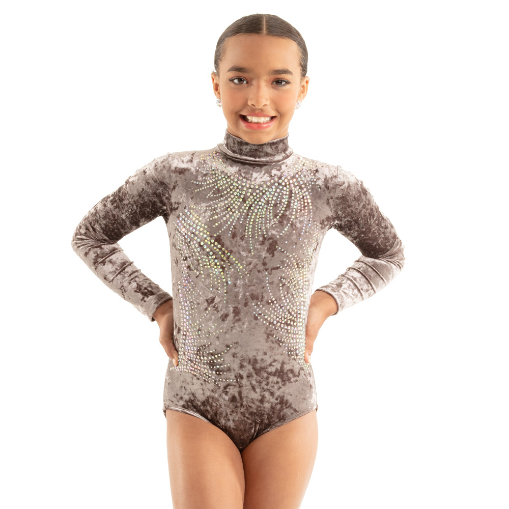Youth Now I Know Velvet Rhinestone Leotard