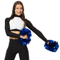 Long Sleeve Sequin Performance Crop Top