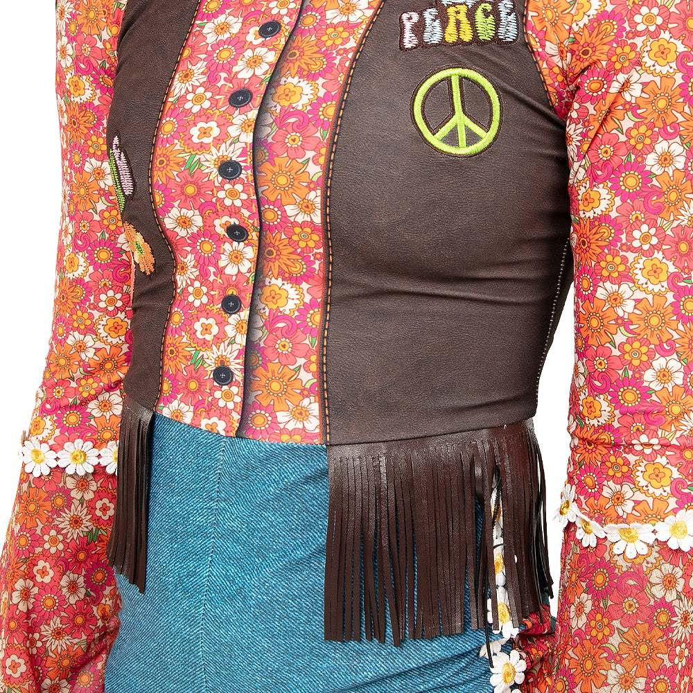 Youth Flower Power Hippie 70s Biketard