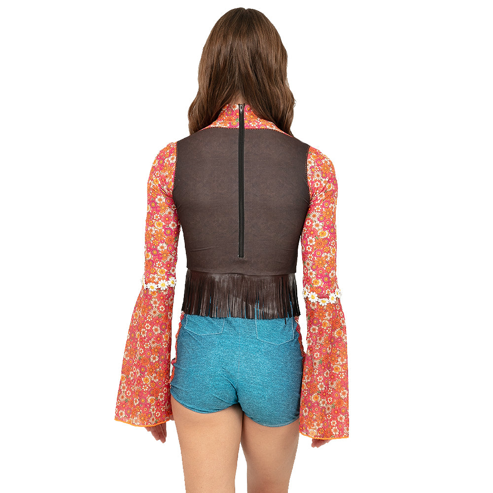 Flower Power Hippie 70s Biketard