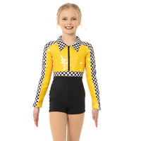 Youth Checkered Long Sleeve Biketard