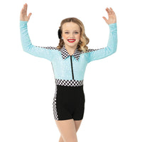 Checkered Long Sleeve Biketard