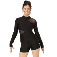 Long Sleeve Mesh Cutout Biketard