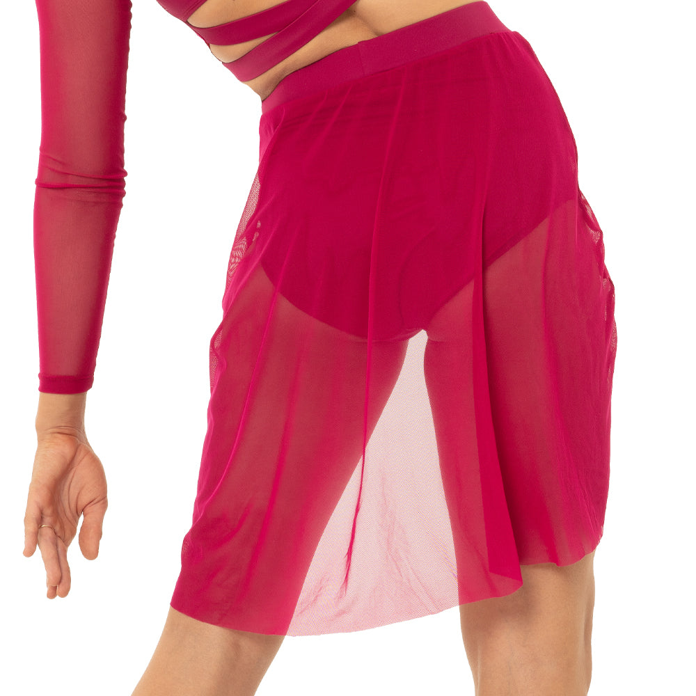 Youth Shirred Mesh Skirt